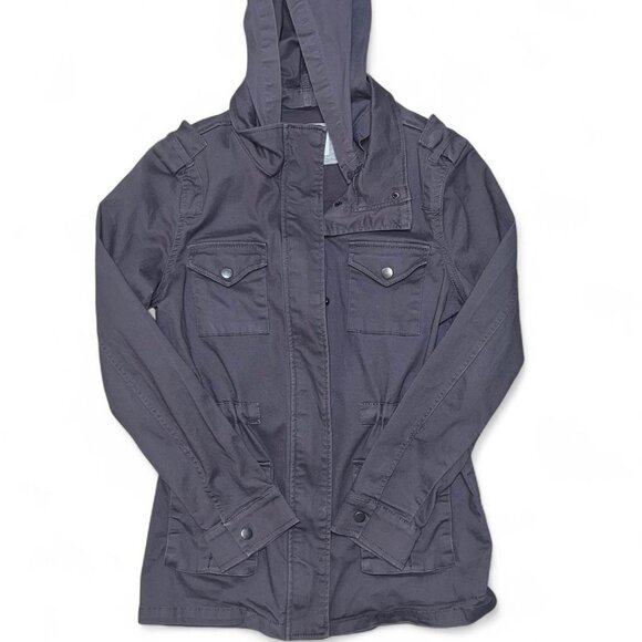 Dark Grey Hooded Canvas Jacket - Picture 1 of 1